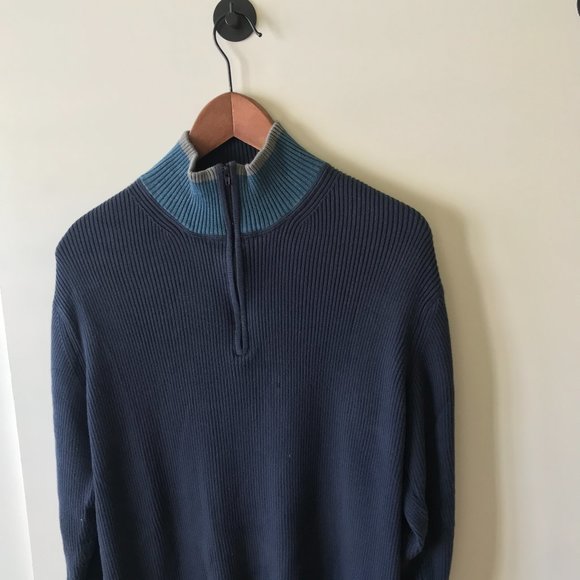 GAP Men 1/4 Zip Cotton Pullover Sweater Size L - Picture 5 of 13